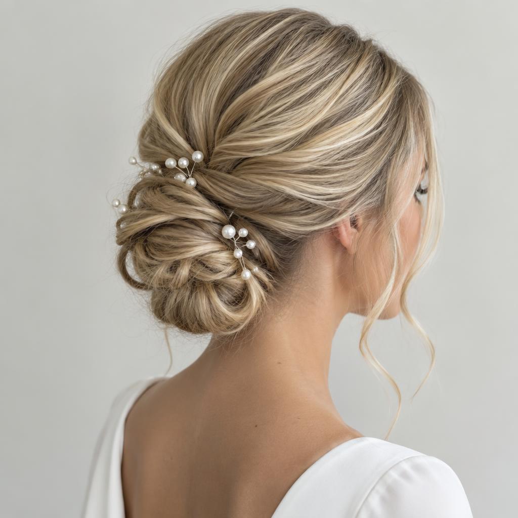 Illustratives Beispiel für Bridestyling: Locker gesteckte Brautfrisur