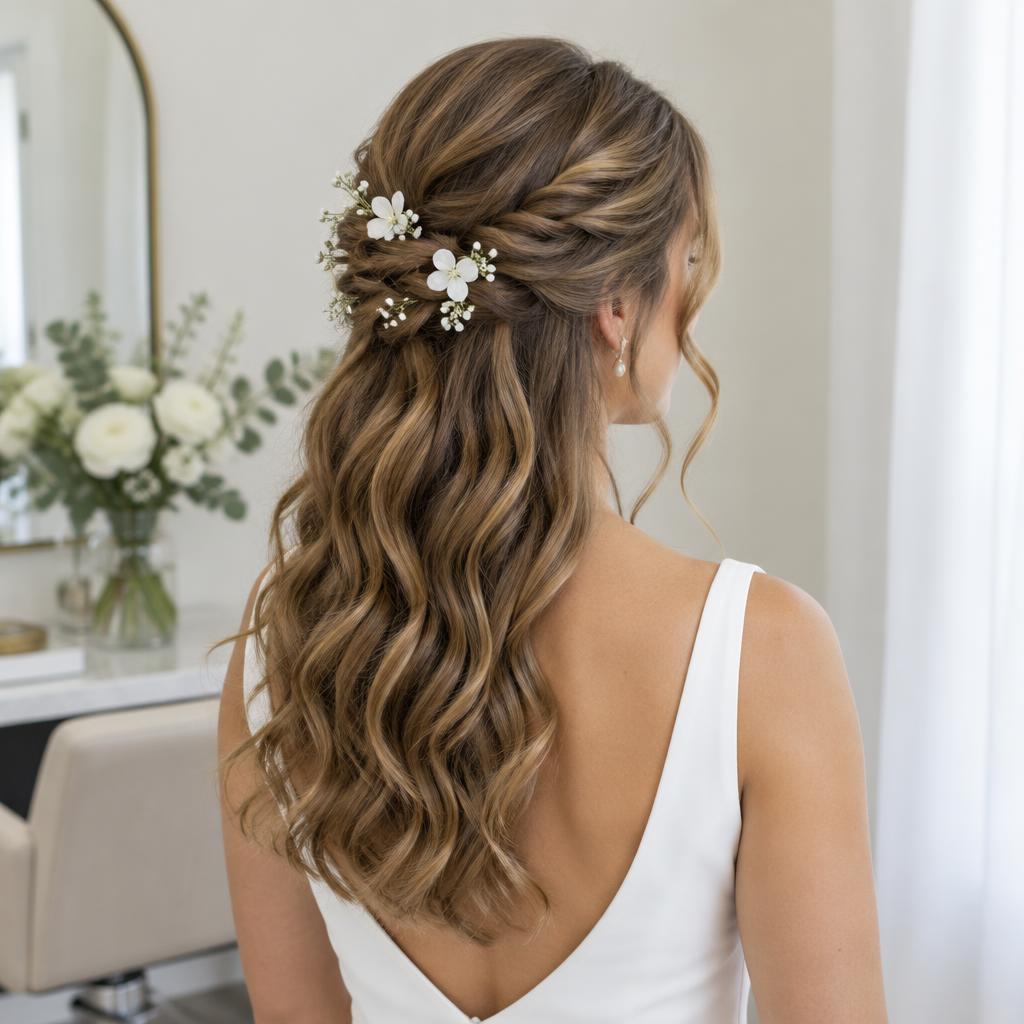 Illustratives Beispiel für Bridestyling: Halboffen mit Wellen