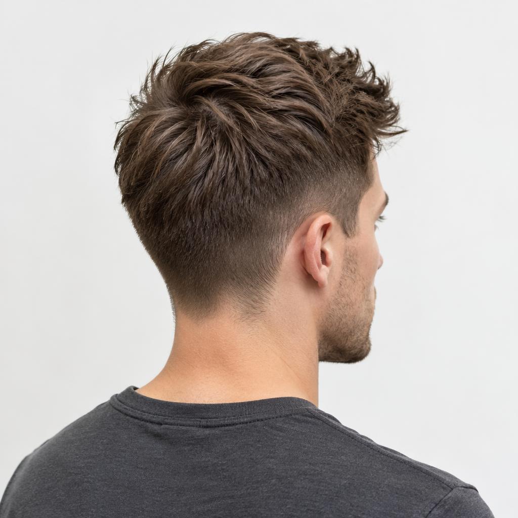 Illustratives Beispiel für Men's cut: Kurzhaarschnitt mit Textur